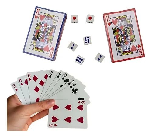 JOGO BARALHO C/2 E 6 DADOS